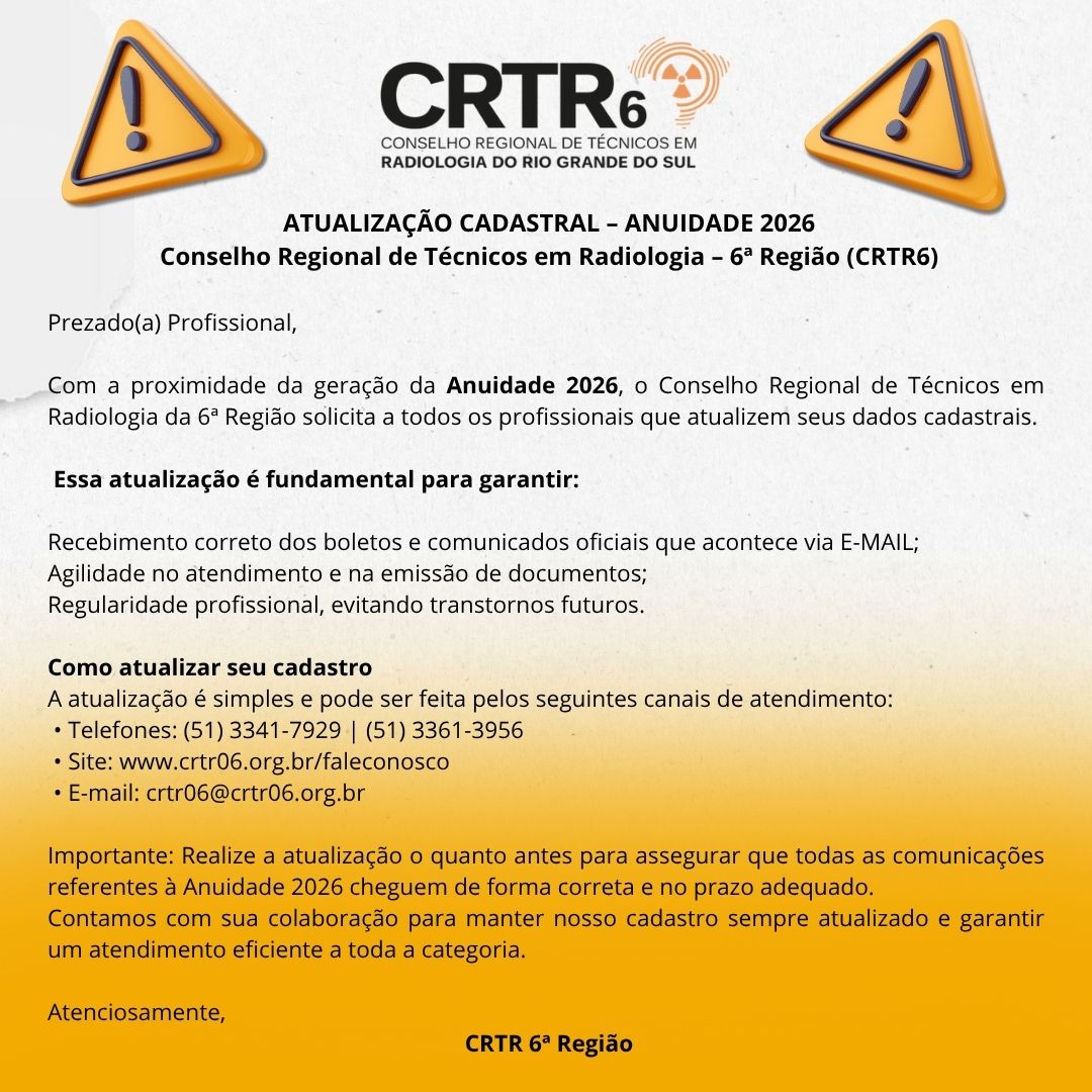 ATUALIZAÇÃO CADASTRAL – ANUIDADE 2026