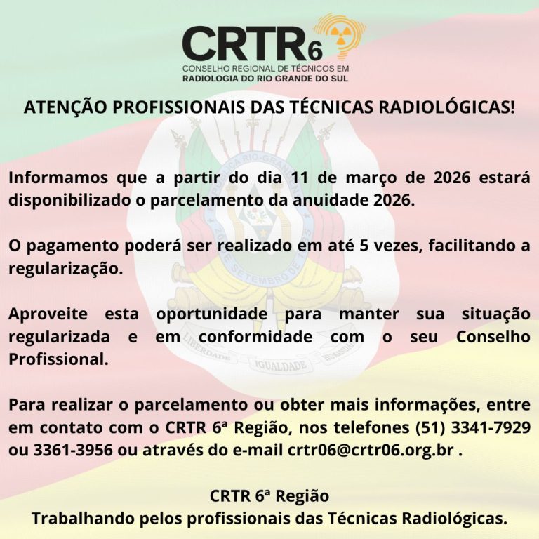ATENÇÃO PROFISSIONAIS DAS TÉCNICAS RADIOLÓGICAS!